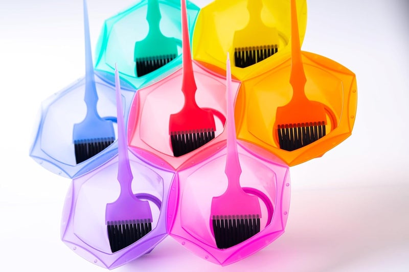 Rosetouch Professional Salon Hair Dye & Coloring Brush and Tint Bowl Set, 7 Rainbow Application Brushes and Mixing Bowls (Pastel Rainbowl) - Image 5